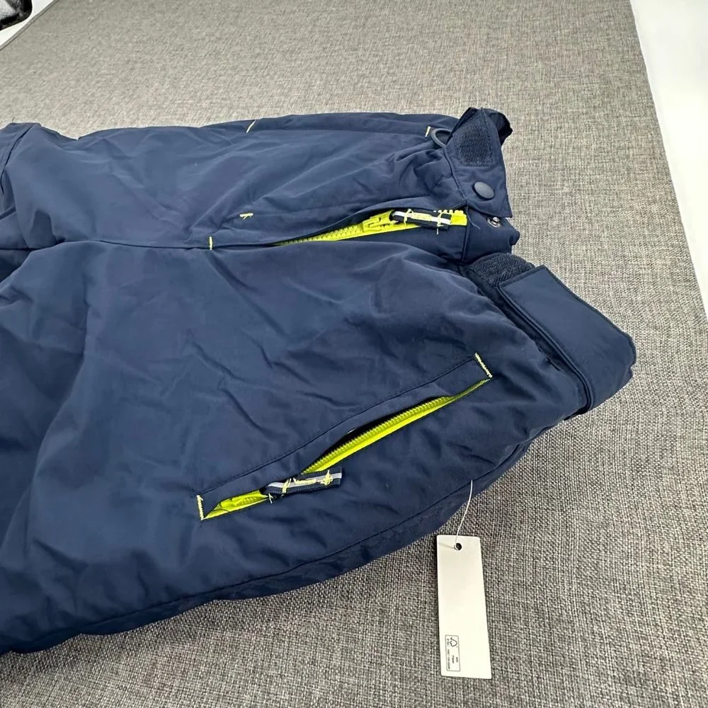 Essentials Boys Snow Pants Water‎ Resistant Navy Blue Neon Green Large (10) New